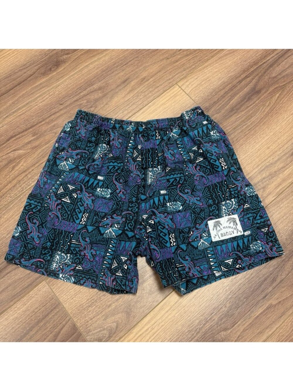 Vintage Aloha Hawaiian Baggy Shorts Mens Beach Surf Casual Skate Hawaii Small
